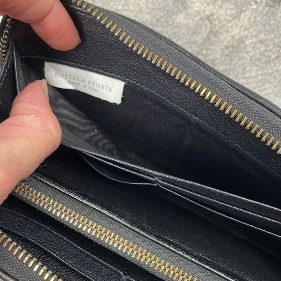Rare Bottega Veneta Intrecciato Zip Around Long Wallet Colorblock Woven Leather - Picture 14 of 17